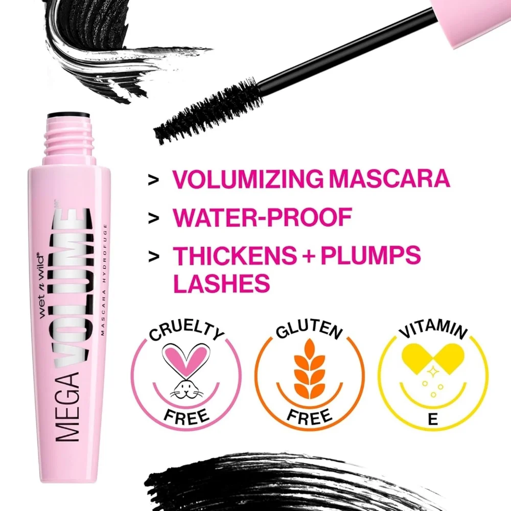 *3/15* NEW Wet n Wild Mega Volume Waterproof Mascara C157A Very Black